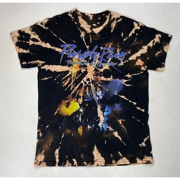 Prince And The Revolution Purple Rain Retro Graphic T-shirt Men Medium Bleached - Picture 1 of 5
